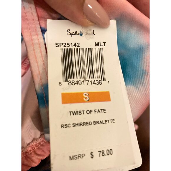 NWT Splendid Shirred Cutout Bikini Top, size Small - Picture 5 of 8